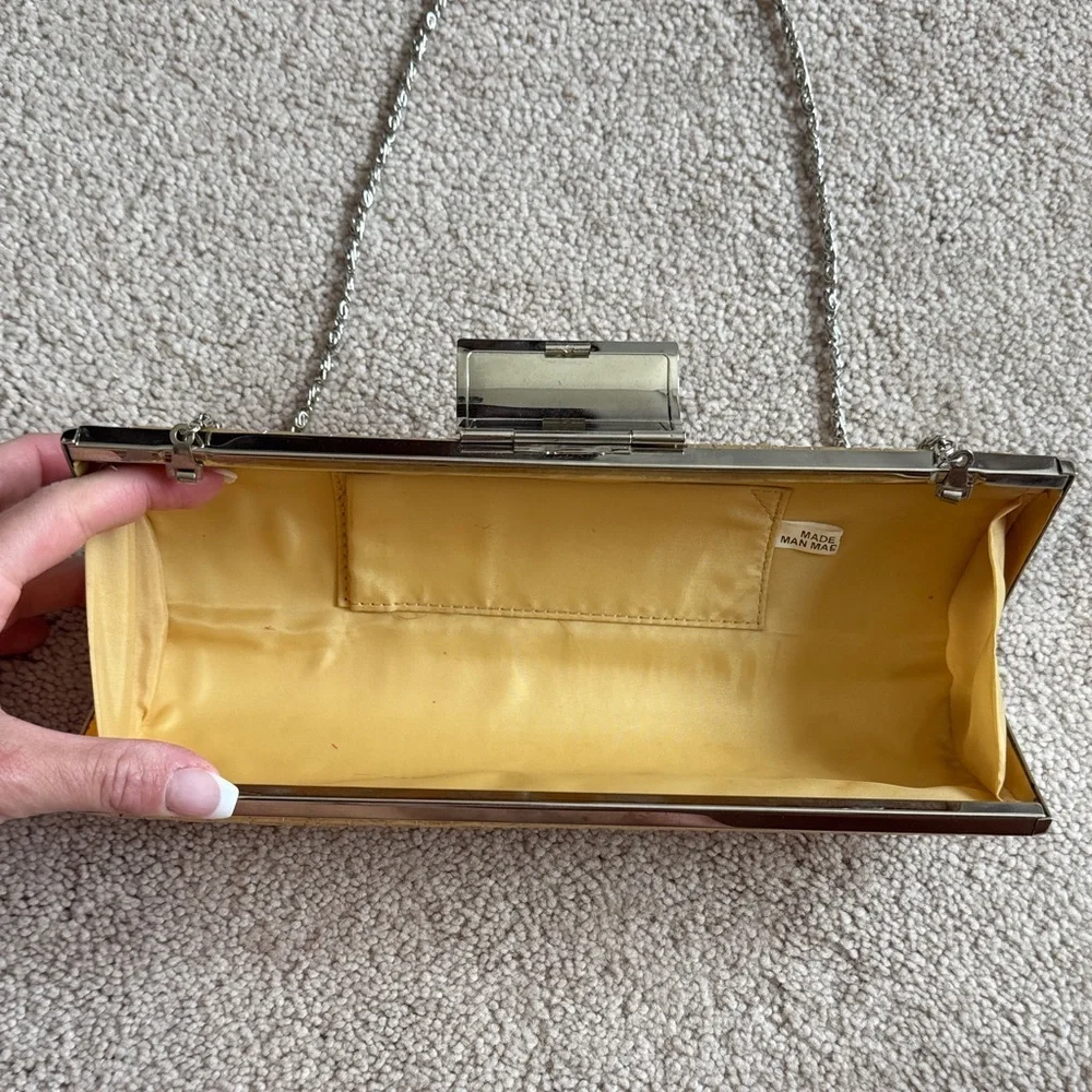 Gold Woven Metallic Clutch